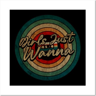 Girls Just Wanna   - Vintage Circle kaset Posters and Art